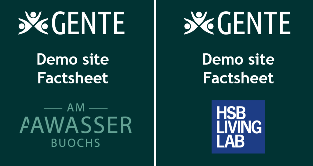 banner image showing the GENTE project logo, the demo site logos, and the text "Demo site Factsheet"